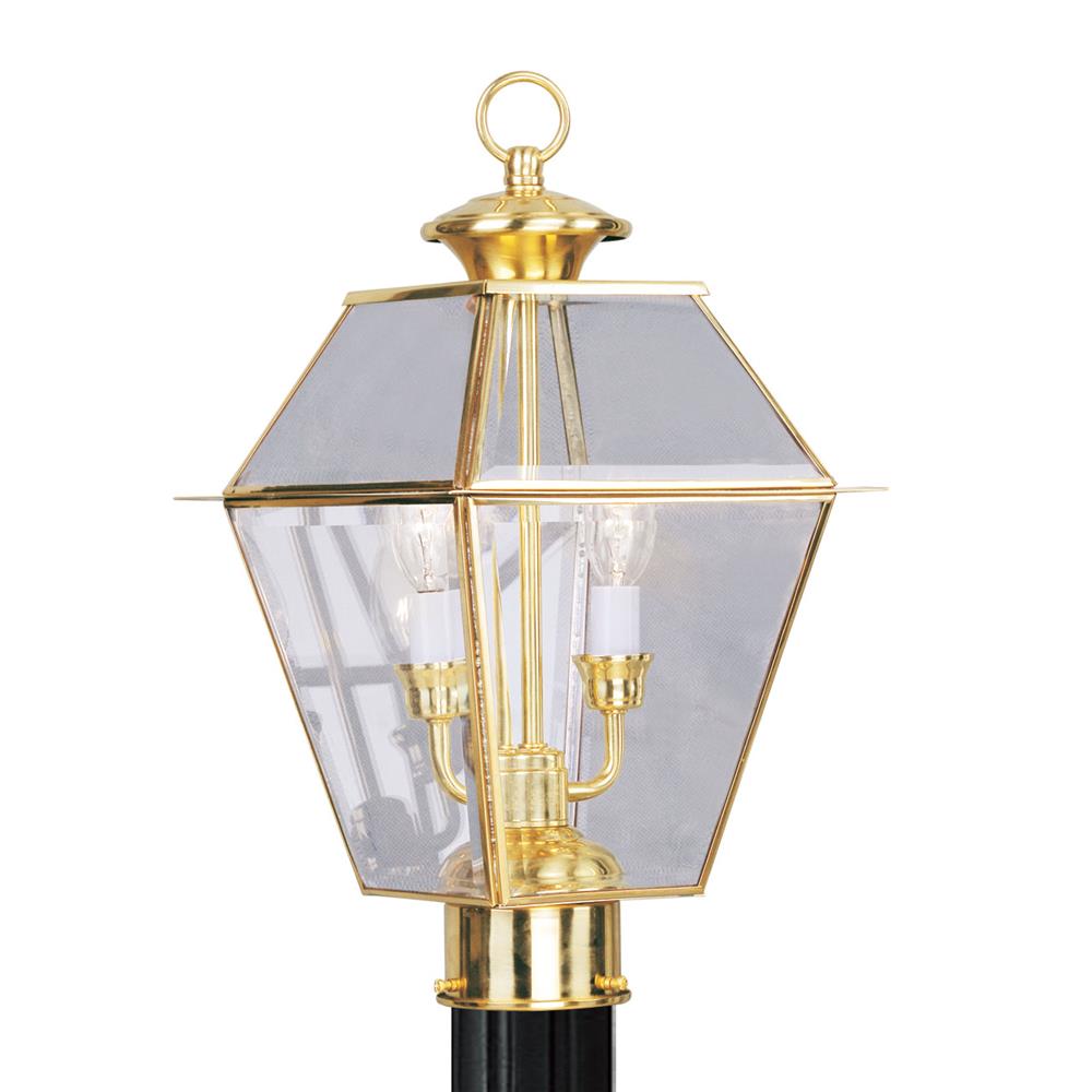 Livex Lighting 2284-02 Westover Outdoor Post Head in Polished Brass 